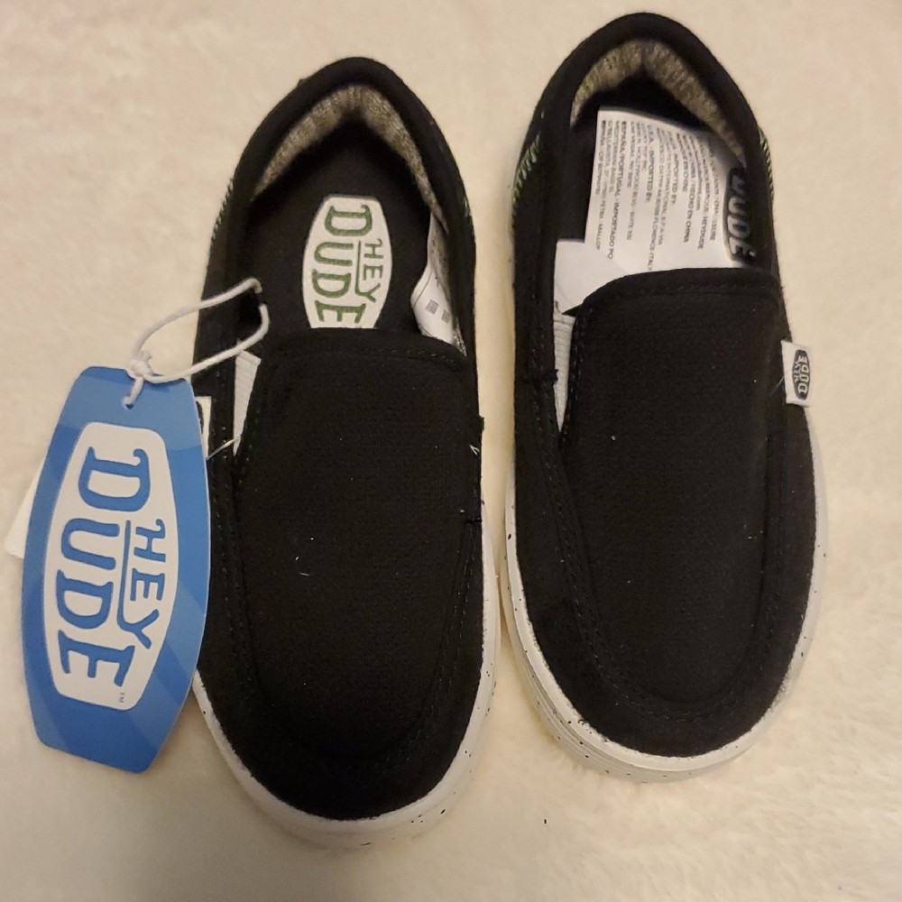 Hey Dude Kids Black Moccasins